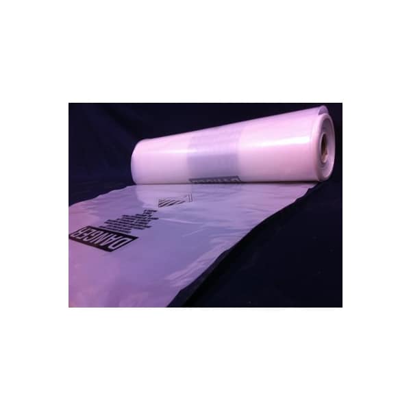 Champion Plastics 38X60 CLEAR BAGS W/ASBESTOS WARNING LABELS, 1 ROLL OF 75 3.5 MIL - main